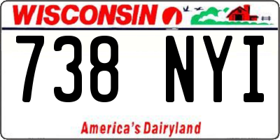 WI license plate 738NYI