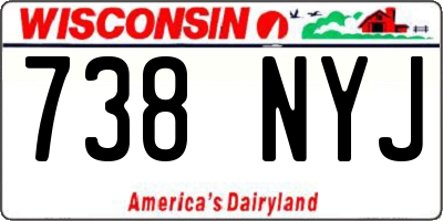 WI license plate 738NYJ