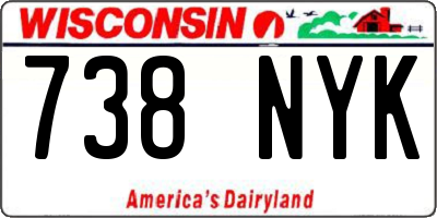 WI license plate 738NYK