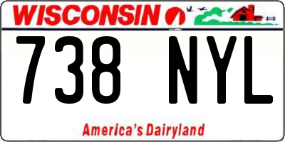 WI license plate 738NYL