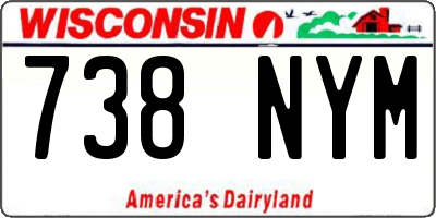 WI license plate 738NYM