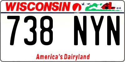 WI license plate 738NYN