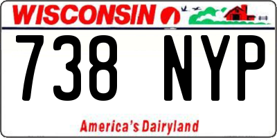 WI license plate 738NYP