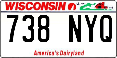 WI license plate 738NYQ