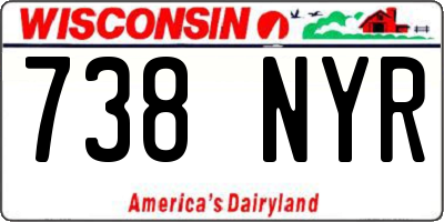 WI license plate 738NYR
