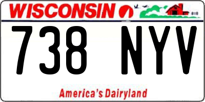 WI license plate 738NYV