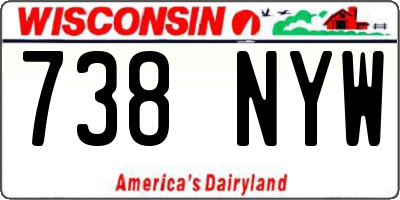 WI license plate 738NYW