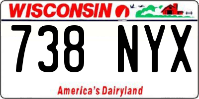 WI license plate 738NYX