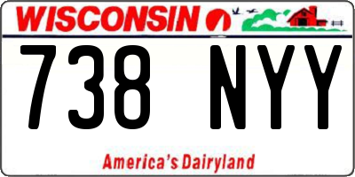 WI license plate 738NYY