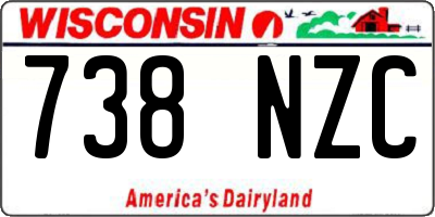 WI license plate 738NZC