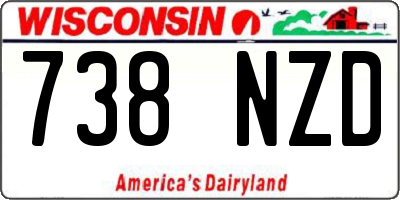 WI license plate 738NZD