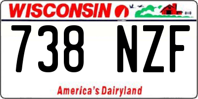 WI license plate 738NZF