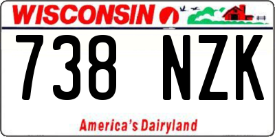 WI license plate 738NZK