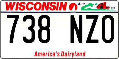 WI license plate 738NZO