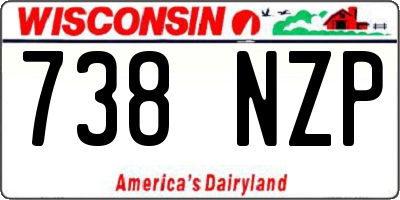 WI license plate 738NZP