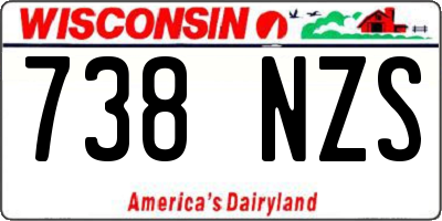 WI license plate 738NZS