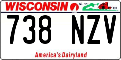 WI license plate 738NZV