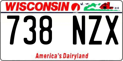 WI license plate 738NZX