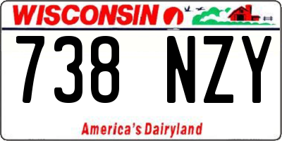 WI license plate 738NZY