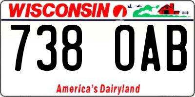 WI license plate 738OAB
