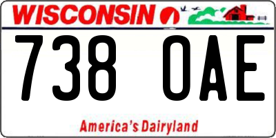 WI license plate 738OAE
