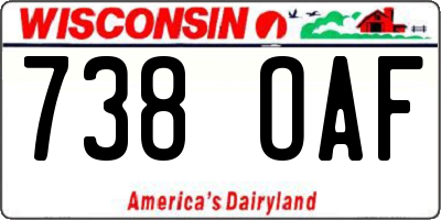 WI license plate 738OAF