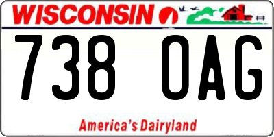 WI license plate 738OAG