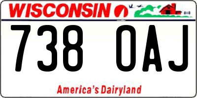 WI license plate 738OAJ