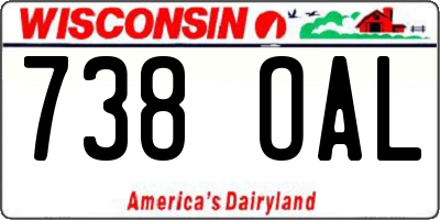 WI license plate 738OAL