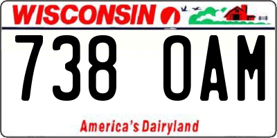WI license plate 738OAM