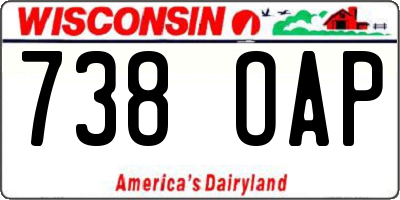WI license plate 738OAP