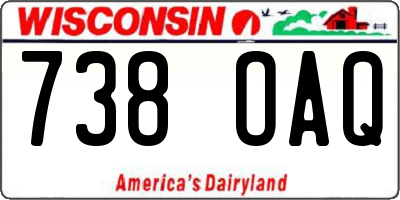 WI license plate 738OAQ
