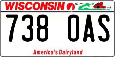 WI license plate 738OAS