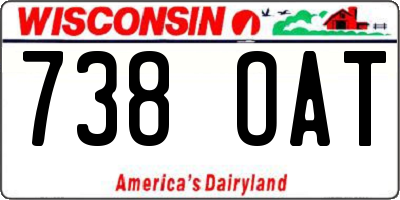 WI license plate 738OAT
