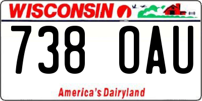 WI license plate 738OAU