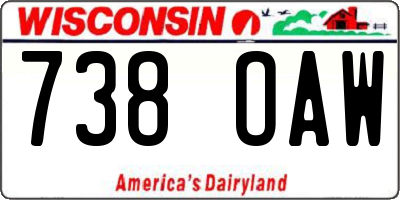 WI license plate 738OAW