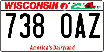 WI license plate 738OAZ