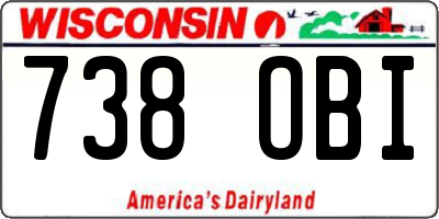 WI license plate 738OBI