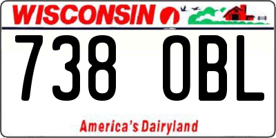 WI license plate 738OBL