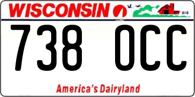 WI license plate 738OCC