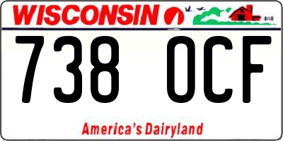 WI license plate 738OCF