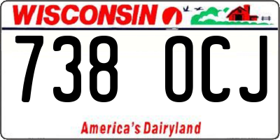 WI license plate 738OCJ
