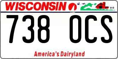 WI license plate 738OCS
