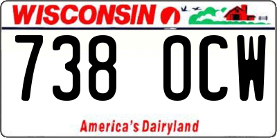 WI license plate 738OCW