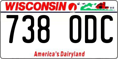 WI license plate 738ODC