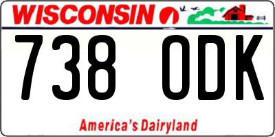 WI license plate 738ODK