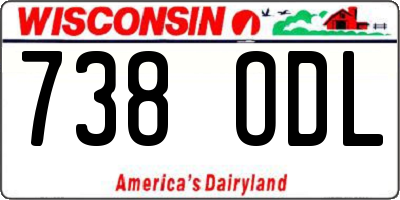 WI license plate 738ODL