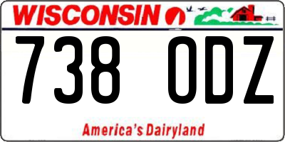 WI license plate 738ODZ