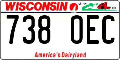 WI license plate 738OEC
