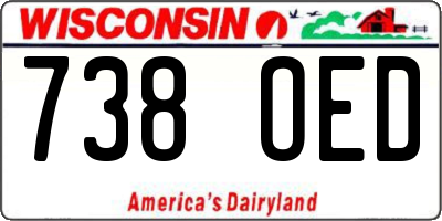 WI license plate 738OED